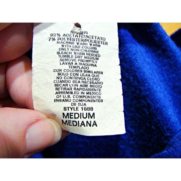 Vintage Womens 80s Basic Editions Intimates Front Zip Fleece Robe Blue Sz Medium - Picture 6 of 12